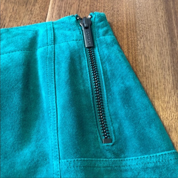 Ideology Teal Leather Skirt - Picture 4 of 6